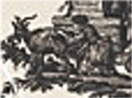 Goat being milked - Toile design